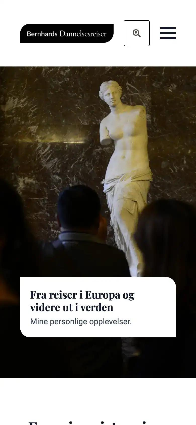 Dannelsesreiser nettside på mobil