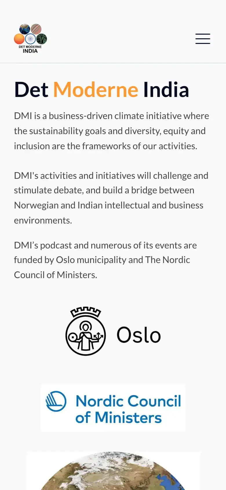 Forsiden til Det Moderne India på mobil
