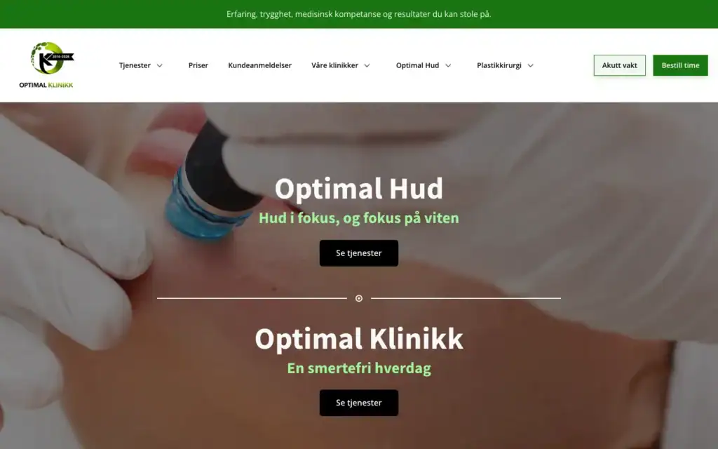 Forsiden til Optimal Klinikk