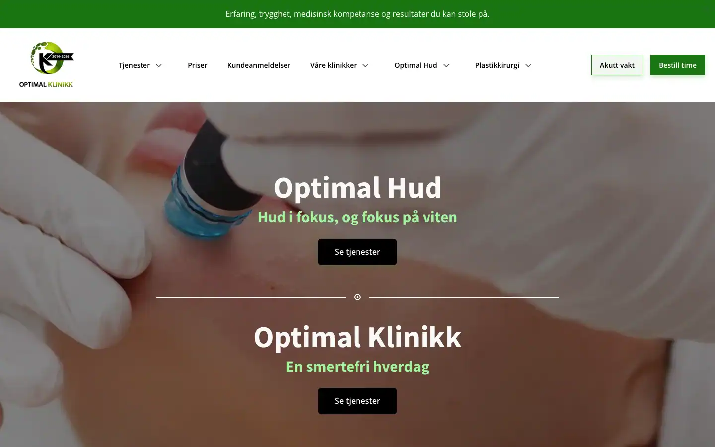 Forsiden til Optimal Klinikk