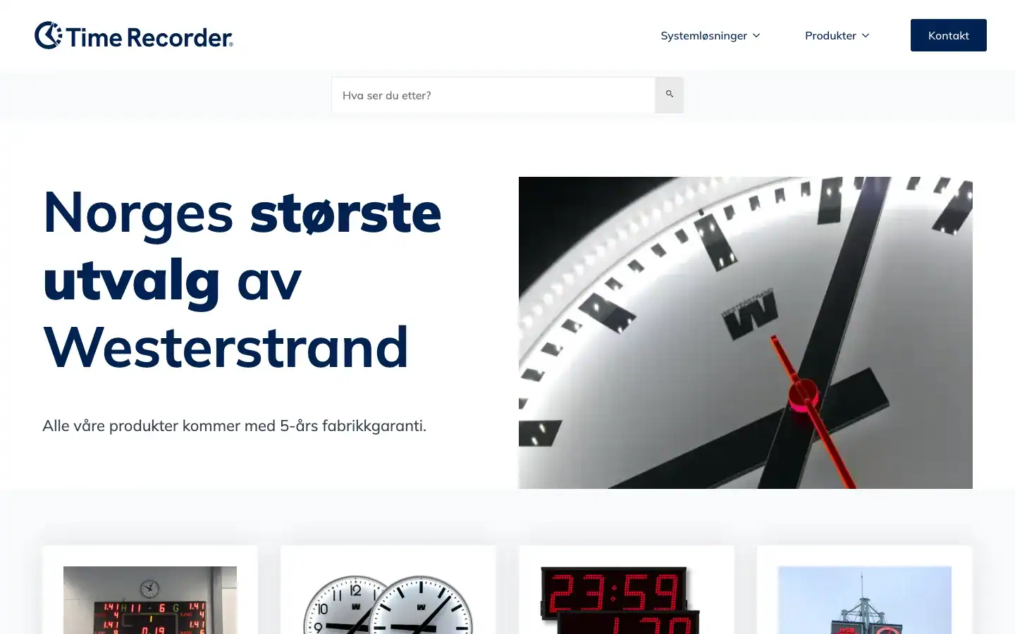 Produktkatalogen for Westerstrand hos Time Recorder